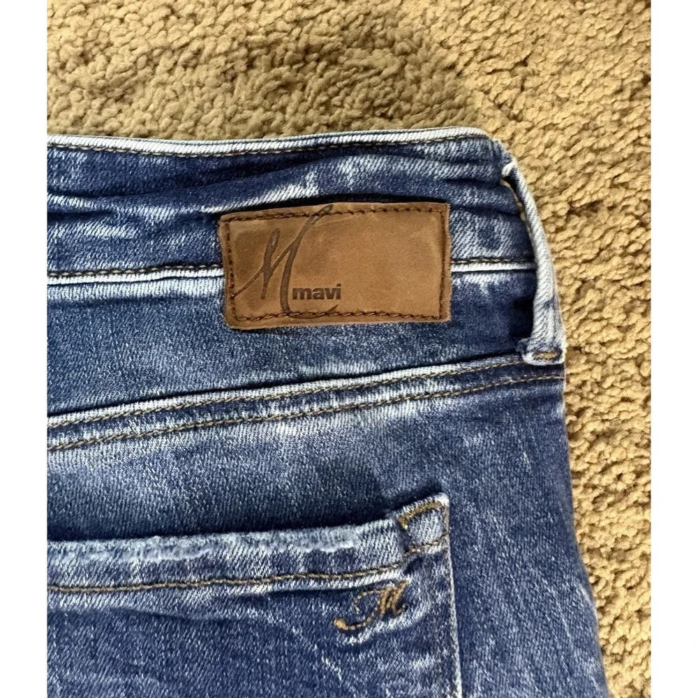 Mavi Jeans Women 33 Emma Slim Boyfriend Distressed Low Rise Acid Wash